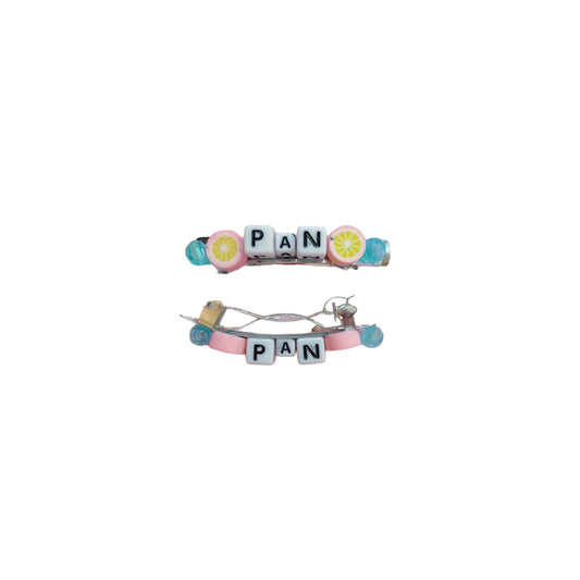 hair clips - pan (pink / yellow / blue)