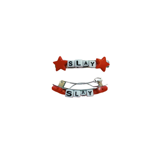 hair clips - slay (red)