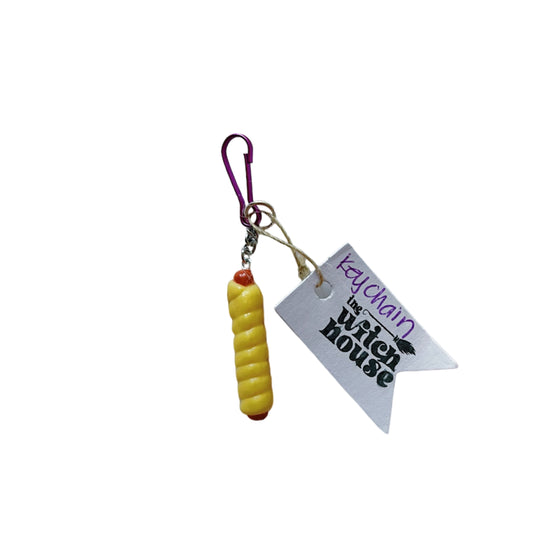 keychains - pretzel hotdog