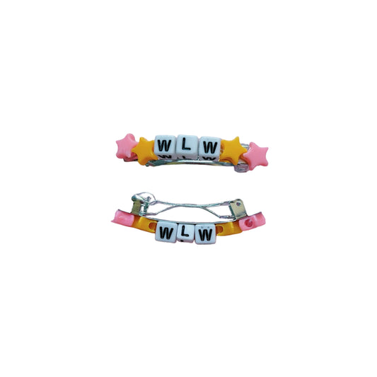 hair clips - wlw (pink / orange)